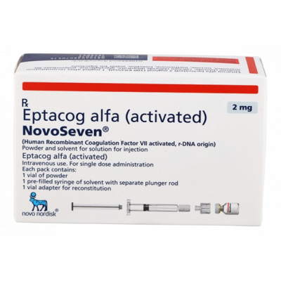 NOVOSEVEN 2 MG ( HUMAN RECOMBINANT COAGULATION FACTOR VII EPTACOG ALFA "ACTIVATED" ) POWDER & SOLVENT FOR SOLUTION FOR IV INJECTION VIAL